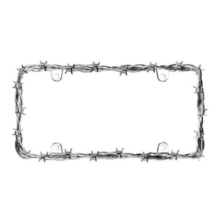 Cruiser Accessories Cruiser Accessories 22230 Barbed Wire II License Plate Frame; Chrome 22230